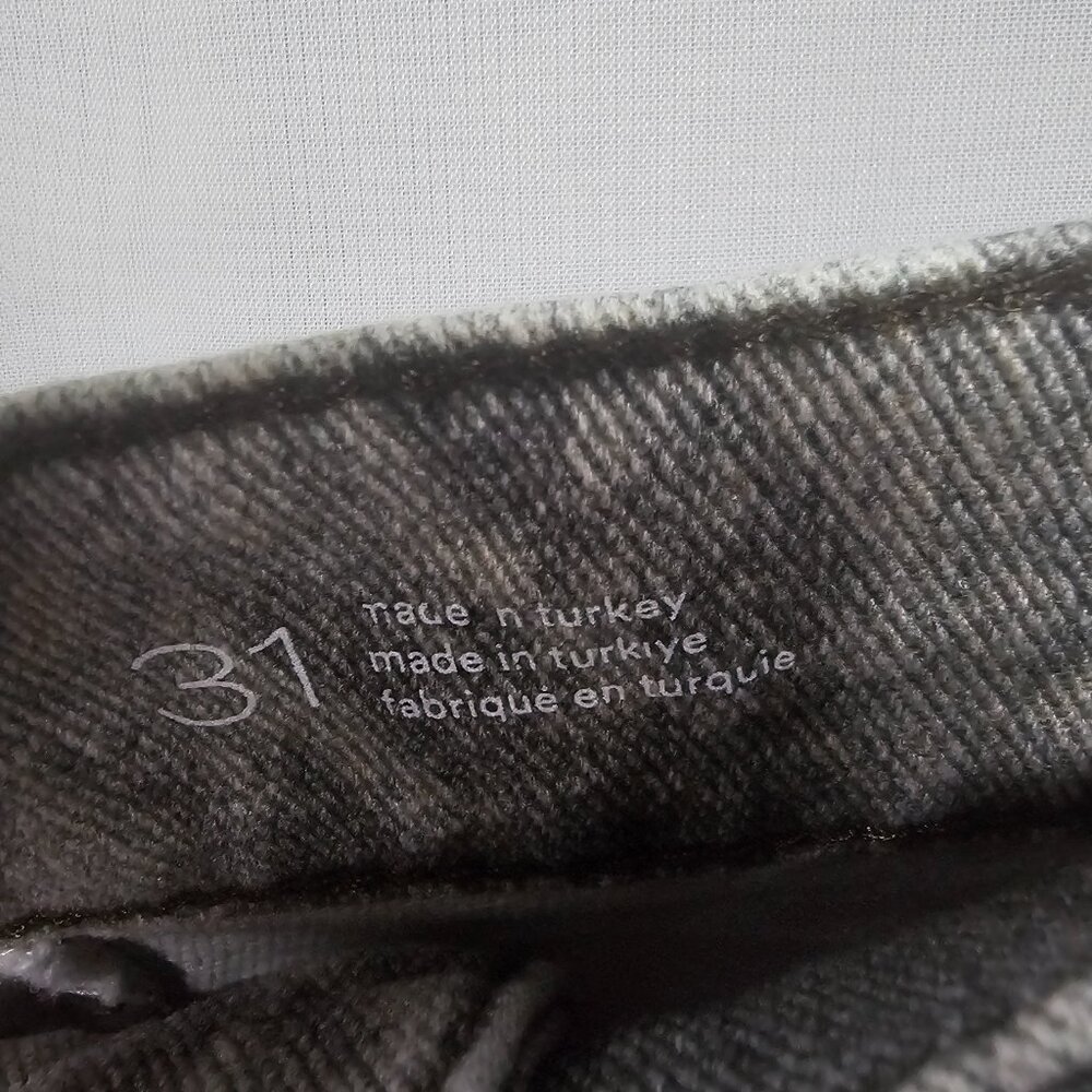 Anthropologie Pilcro Jeans Gray Leopard Super Wide Leg Crop Cuffed 31 - Picture 7 of 10